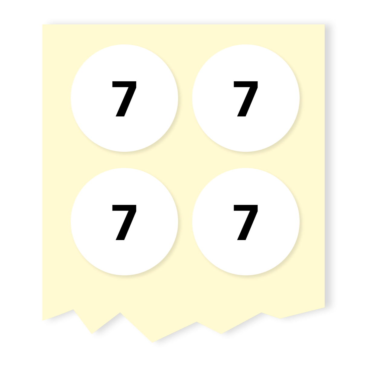 8MM NUMBER LABELS, ROLL OF 1000 - NUMBER 7