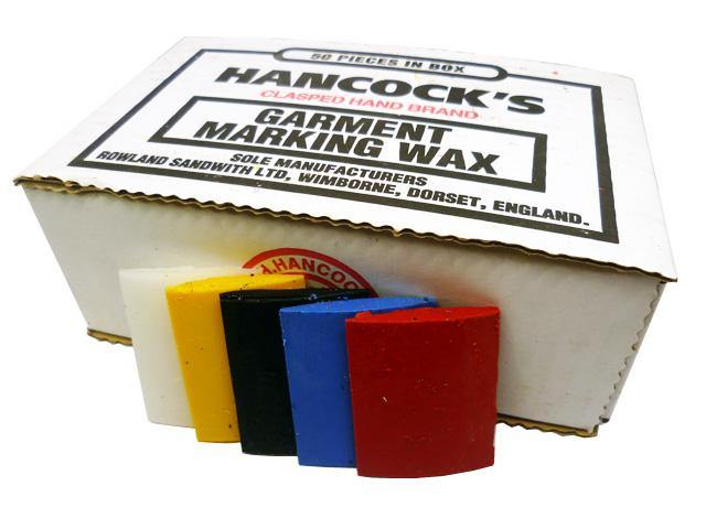 GARMENT MARKING WAX, BOX 50 (available in white, assorted, yellow, red, blue, black)flourescent blue & green & natural) - Tacura
