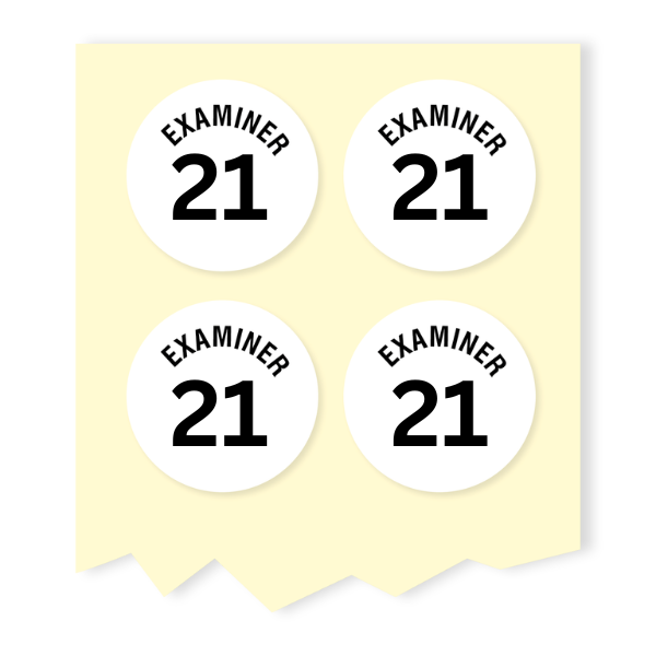 12MM EXAMINER DOTS, ROLL OF 5000 - NUMBER 21