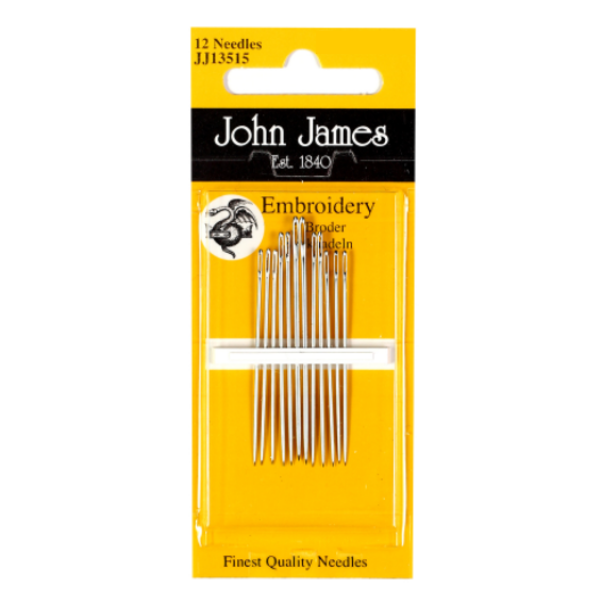 JOHN JAMES SIZE 7 EMBROIDERY NEEDLES (1 CARD)